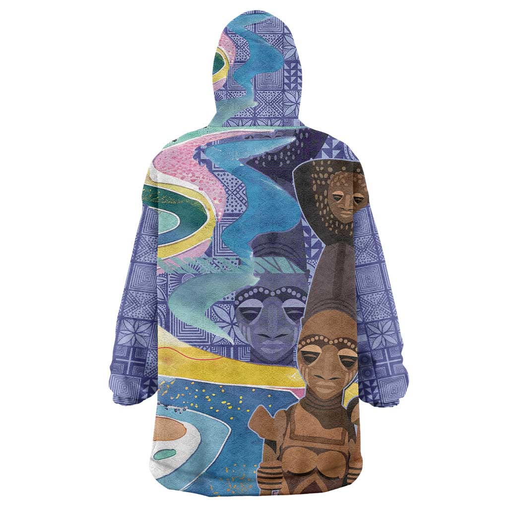 Nigeria Osun-Osogbo Festival Wearable Blanket Hoodie Oshun God - Yoruba Pattern - African Pride