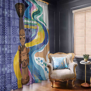 Nigeria Osun-Osogbo Festival Window Curtain Oshun God - Yoruba Pattern - African Pride