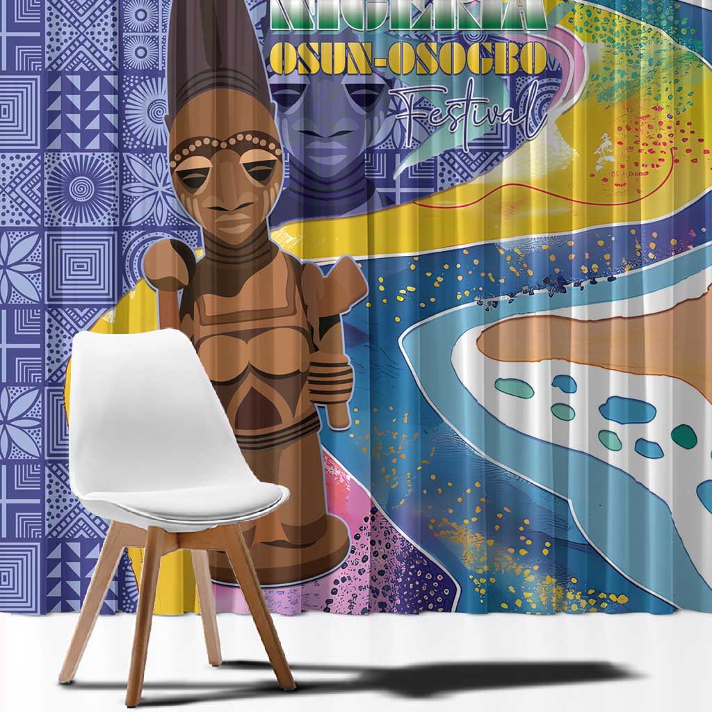 Nigeria Osun-Osogbo Festival Window Curtain Oshun God - Yoruba Pattern - African Pride
