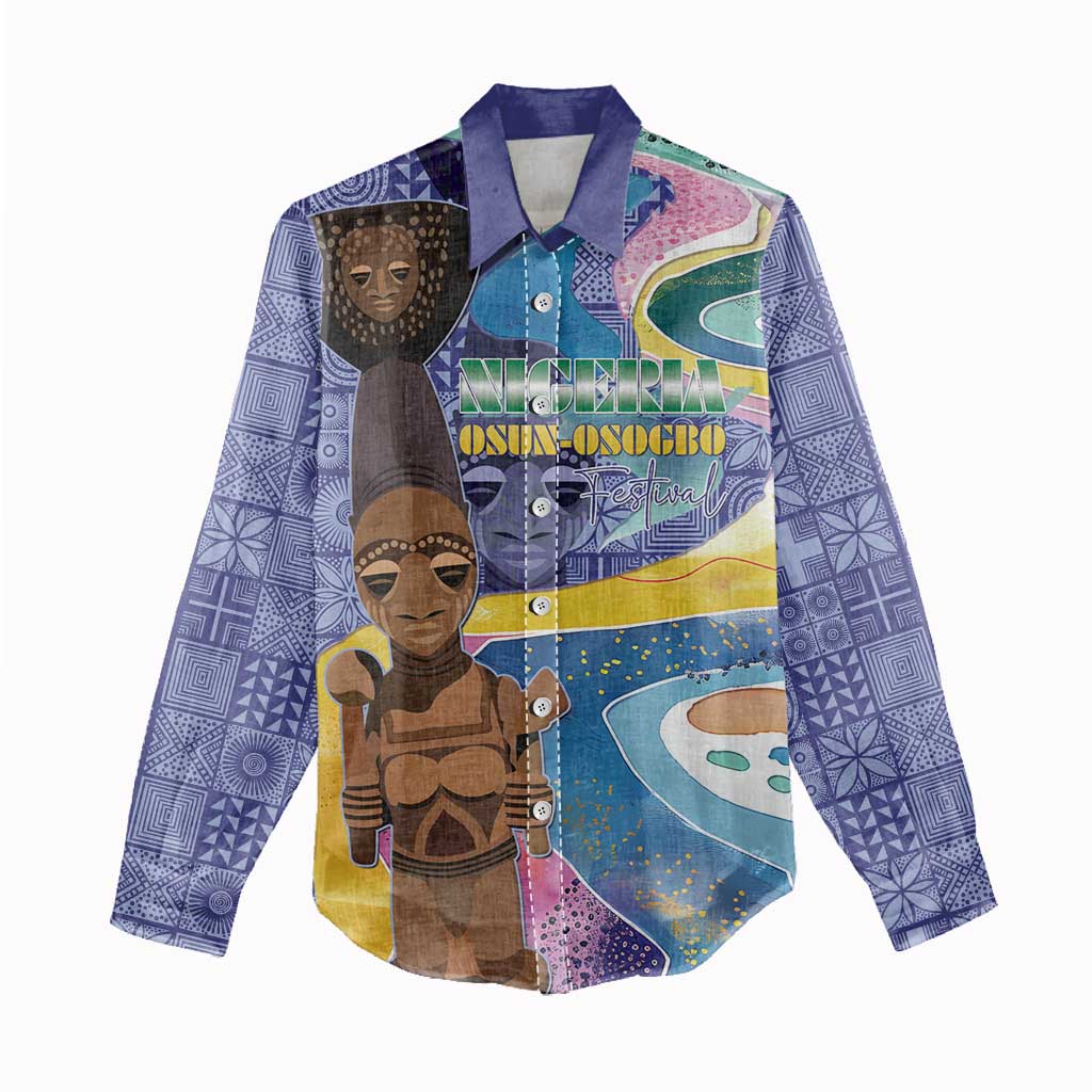 Nigeria Osun-Osogbo Festival Women Casual Shirt Oshun God - Yoruba Pattern - African Pride