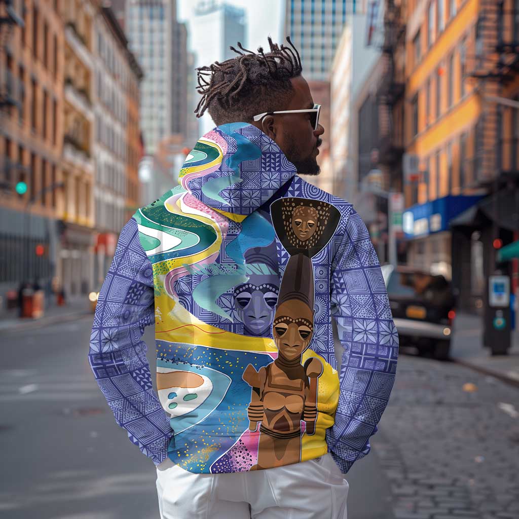 Nigeria Osun-Osogbo Festival Zip Hoodie Oshun God - Yoruba Pattern - African Pride