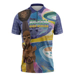 Nigeria Osun-Osogbo Festival Zipper Polo Shirt Oshun God - Yoruba Pattern