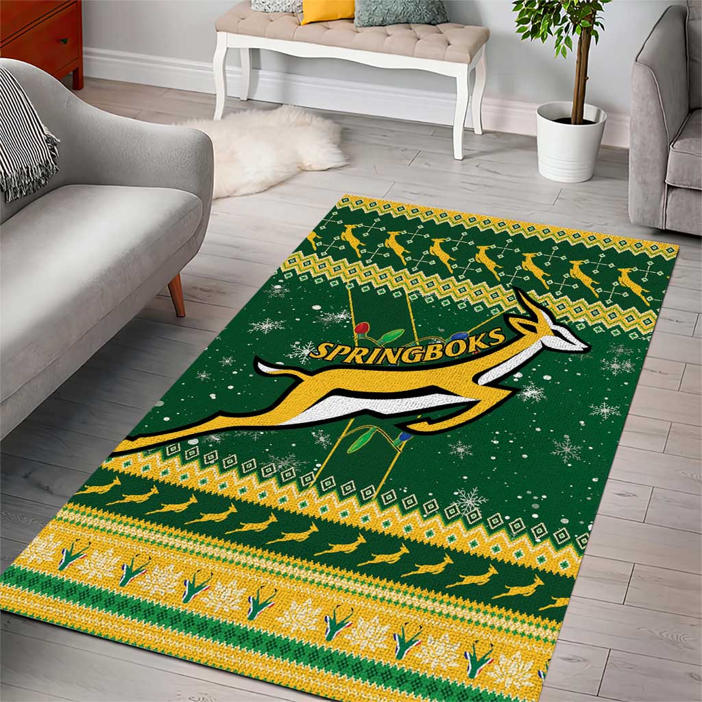 South Africa Christmas Rugby Area Rug Springboks Geseende Kersfees