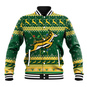 South Africa Christmas Rugby Baseball Jacket Springboks Geseende Kersfees LT15