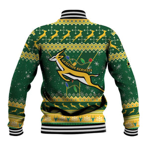 South Africa Christmas Rugby Baseball Jacket Springboks Geseende Kersfees LT15