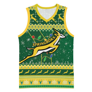 South Africa Christmas Rugby Basketball Jersey Springboks Geseende Kersfees - African Pride
