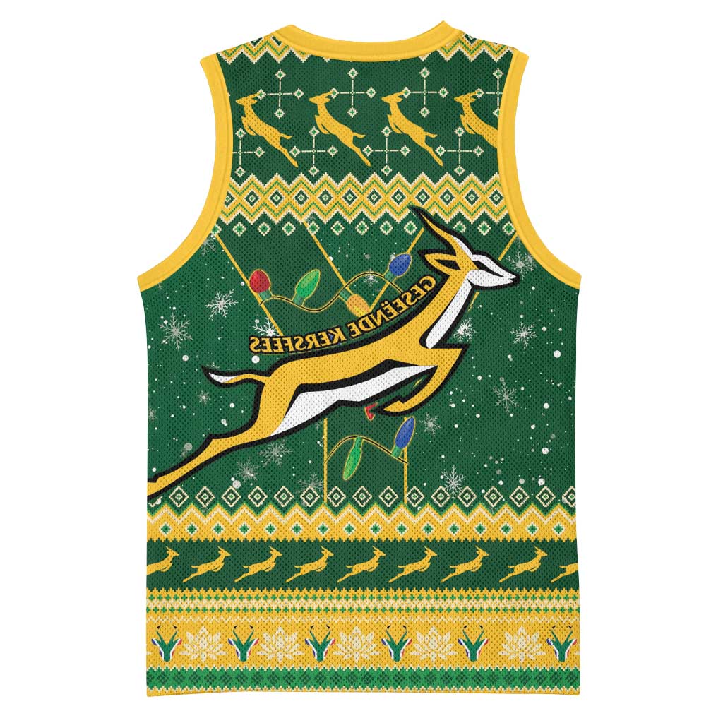 South Africa Christmas Rugby Basketball Jersey Springboks Geseende Kersfees - African Pride