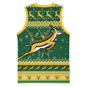 South Africa Christmas Rugby Basketball Jersey Springboks Geseende Kersfees - African Pride