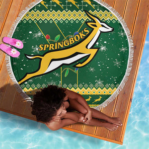 South Africa Christmas Rugby Beach Blanket Springboks Geseende Kersfees
