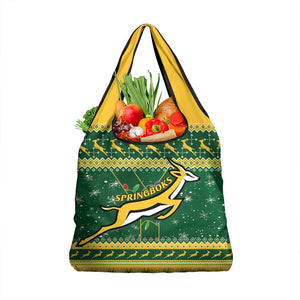 South Africa Christmas Rugby Grocery Bag Springboks Geseende Kersfees