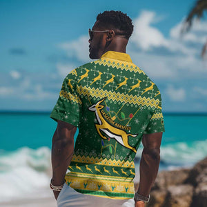 South Africa Christmas Rugby Hawaiian Shirt Springboks Geseende Kersfees