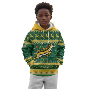 South Africa Christmas Rugby Kid Hoodie Springboks Geseende Kersfees