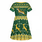 South Africa Christmas Rugby Kid Short Sleeve Dress Springboks Geseende Kersfees