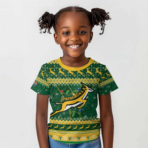 South Africa Christmas Rugby Kid T shirt Springboks Geseende Kersfees