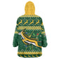 South Africa Christmas Rugby Kid Wearable Blanket Hoodie Springboks Geseende Kersfees