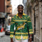 South Africa Christmas Rugby Long Sleeve Button Shirt Springboks Geseende Kersfees