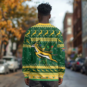 South Africa Christmas Rugby Long Sleeve Shirt Springboks Geseende Kersfees LT15