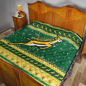 South Africa Christmas Rugby Quilt Springboks Geseende Kersfees