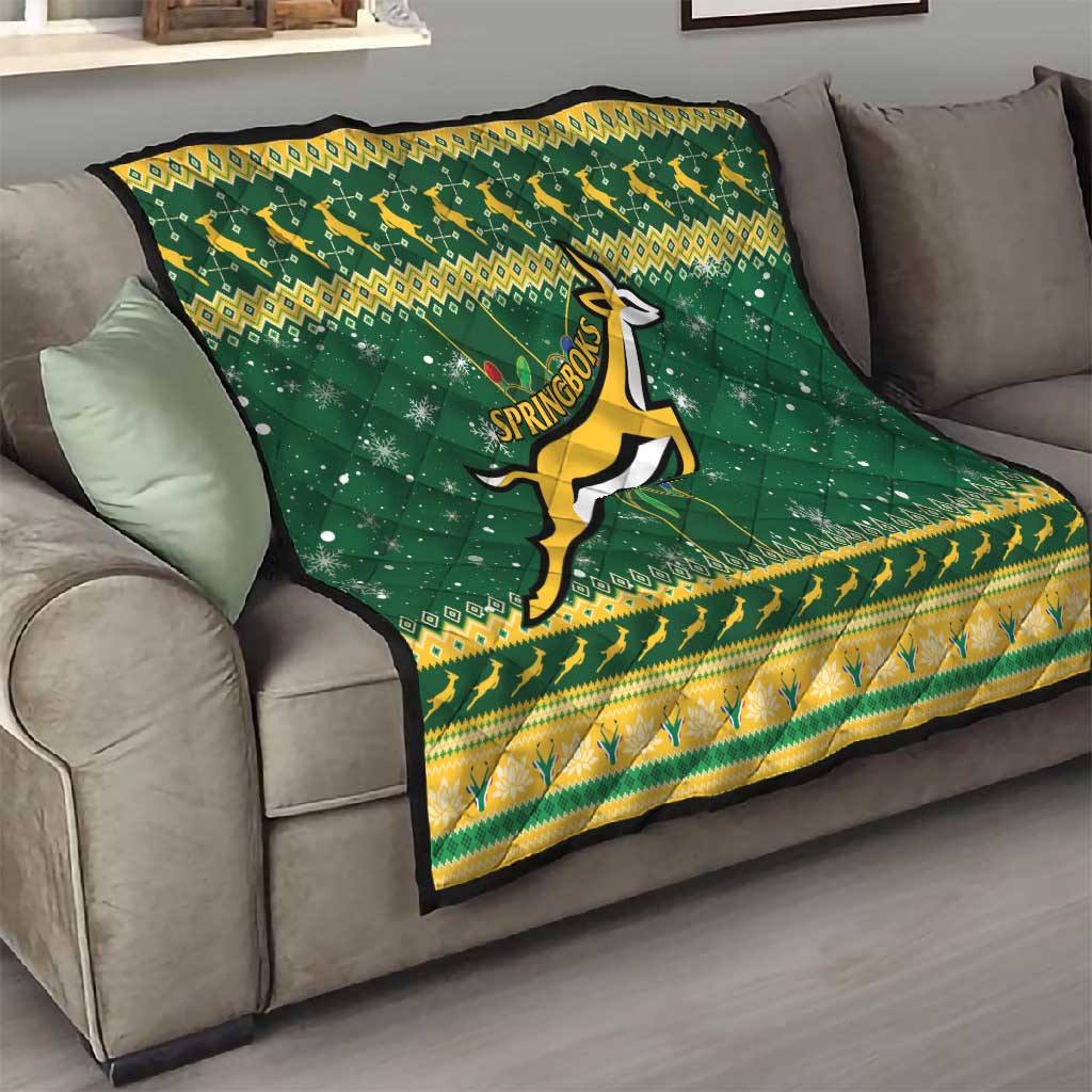 South Africa Christmas Rugby Quilt Springboks Geseende Kersfees