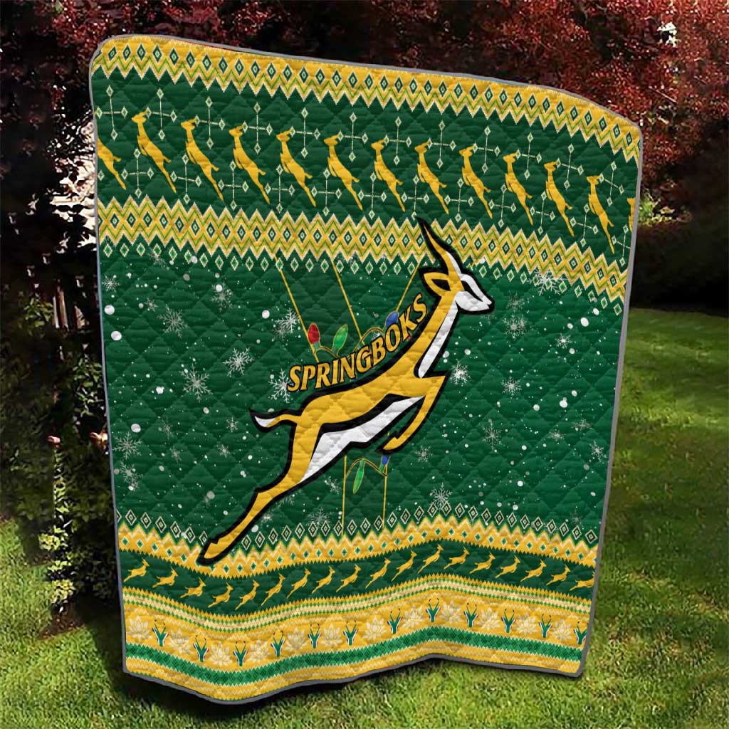 South Africa Christmas Rugby Quilt Springboks Geseende Kersfees