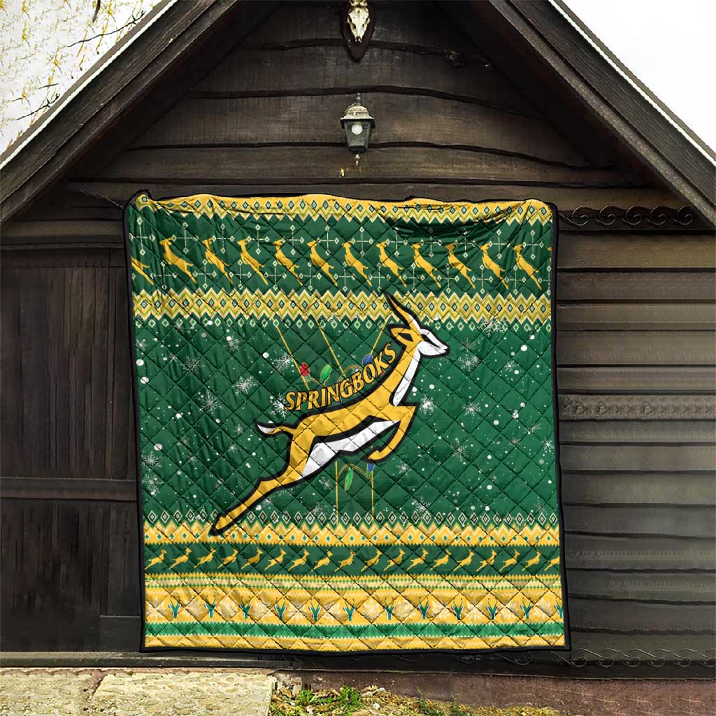South Africa Christmas Rugby Quilt Springboks Geseende Kersfees