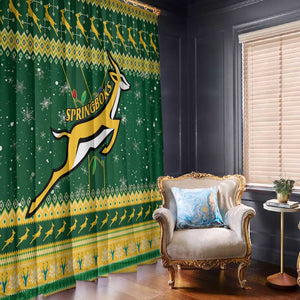 South Africa Christmas Rugby Window Curtain Springboks Geseende Kersfees