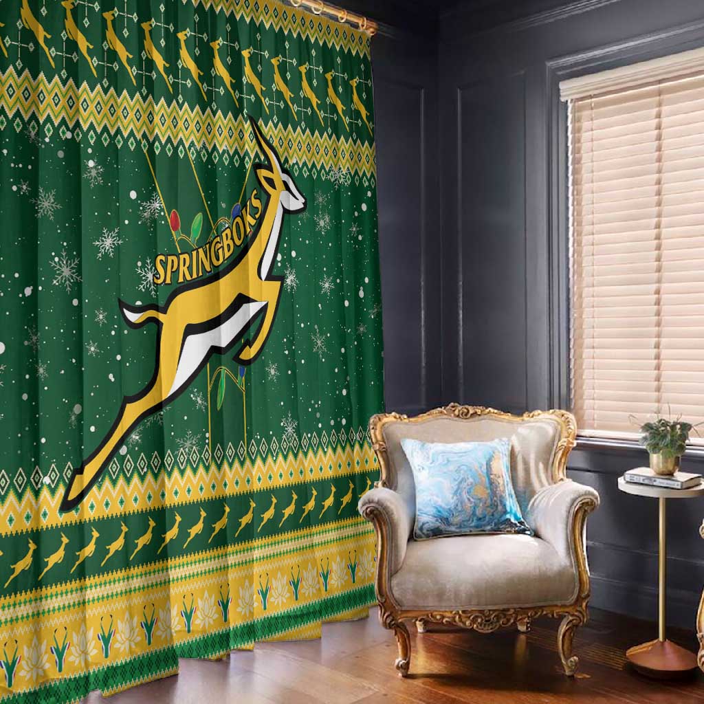 South Africa Christmas Rugby Window Curtain Springboks Geseende Kersfees