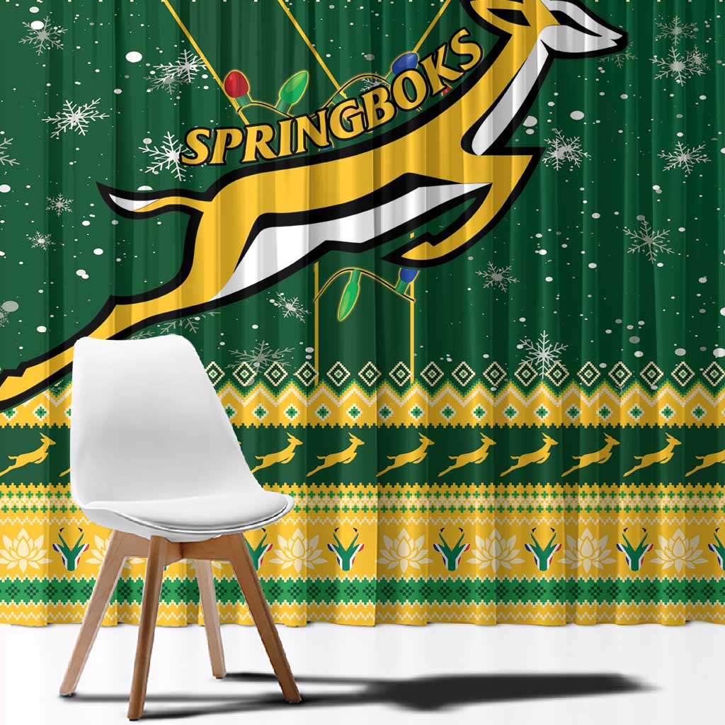 South Africa Christmas Rugby Window Curtain Springboks Geseende Kersfees