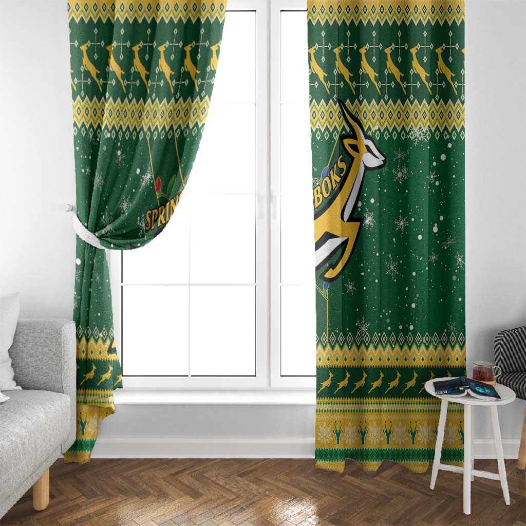 South Africa Christmas Rugby Window Curtain Springboks Geseende Kersfees