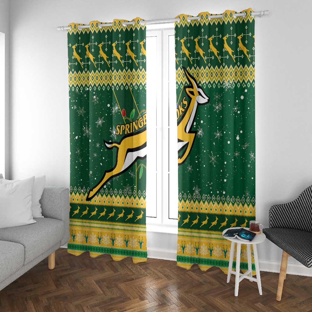 South Africa Christmas Rugby Window Curtain Springboks Geseende Kersfees