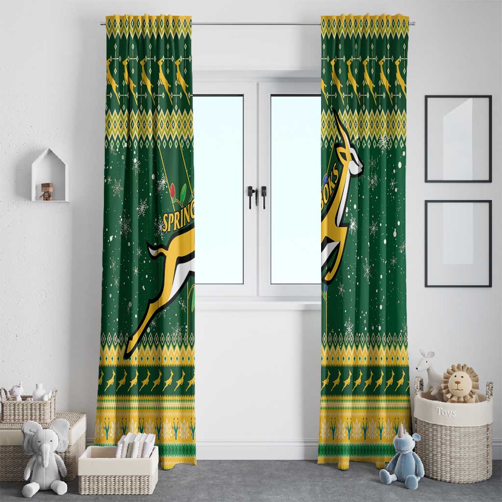 South Africa Christmas Rugby Window Curtain Springboks Geseende Kersfees