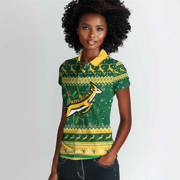 Afro Rwanda Christmas Women Polo Shirt Noheli Nziza Coat Of Arms - African Pattern LT15