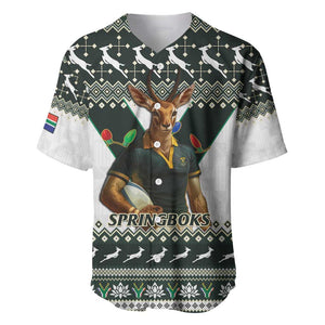 South Africa Christmas Rugby Baseball Jersey Springboks Mascot Mix African Pattern