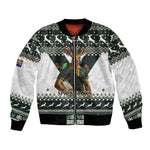 South Africa Christmas Rugby Bomber Jacket Springboks Mascot Mix African Pattern