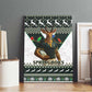 South Africa Christmas Rugby Canvas Wall Art Springboks Mascot Mix African Pattern