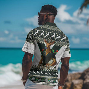 South Africa Christmas Rugby Hawaiian Shirt Springboks Mascot Mix African Pattern