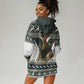 South Africa Christmas Rugby Hoodie Dress Springboks Mascot Mix African Pattern