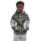 South Africa Christmas Rugby Kid Hoodie Springboks Mascot Mix African Pattern