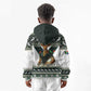 South Africa Christmas Rugby Kid Hoodie Springboks Mascot Mix African Pattern