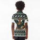 South Africa Christmas Rugby Kid Polo Shirt Springboks Mascot Mix African Pattern