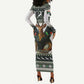 South Africa Christmas Rugby Long Sleeve Bodycon Dress Springboks Mascot Mix African Pattern LT15