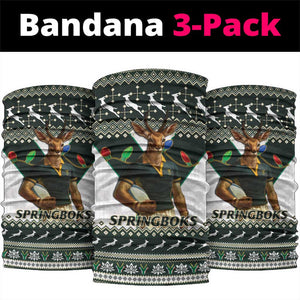 South Africa Christmas Rugby Neck Gaiter Springboks Mascot Mix African Pattern LT15