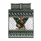 South Africa Christmas Rugby Quilt Bed Set Springboks Mascot Mix African Pattern