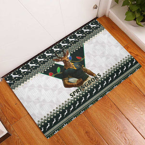 South Africa Christmas Rugby Rubber Doormat Springboks Mascot Mix African Pattern