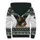 South Africa Christmas Rugby Sherpa Hoodie Springboks Mascot Mix African Pattern