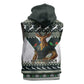 South Africa Christmas Rugby Sleeveless Hoodie Springboks Mascot Mix African Pattern - African Pride
