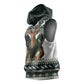 South Africa Christmas Rugby Sleeveless Hoodie Springboks Mascot Mix African Pattern - African Pride