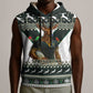 South Africa Christmas Rugby Sleeveless Hoodie Springboks Mascot Mix African Pattern - African Pride