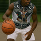 South Africa Christmas Rugby Sleeveless Zip Hoodie Springboks Mascot Mix African Pattern - African Pride