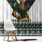 South Africa Christmas Rugby Window Curtain Springboks Mascot Mix African Pattern